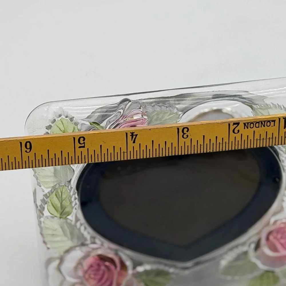 Home Beautiful Rose Pearls Crystal Heart Picture Frame Pink Floral Japan 5x4